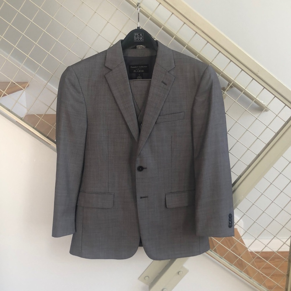 Men’s 3-piece suit from Jos A Bank, Traveler’s Collection